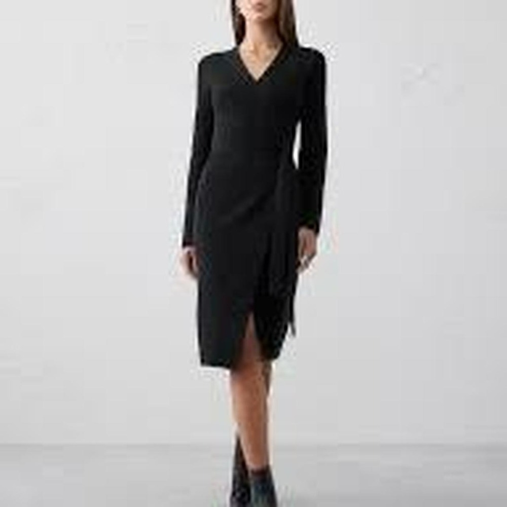 Banana Republic black long sleeve‎ wrap sweater dress Size S'